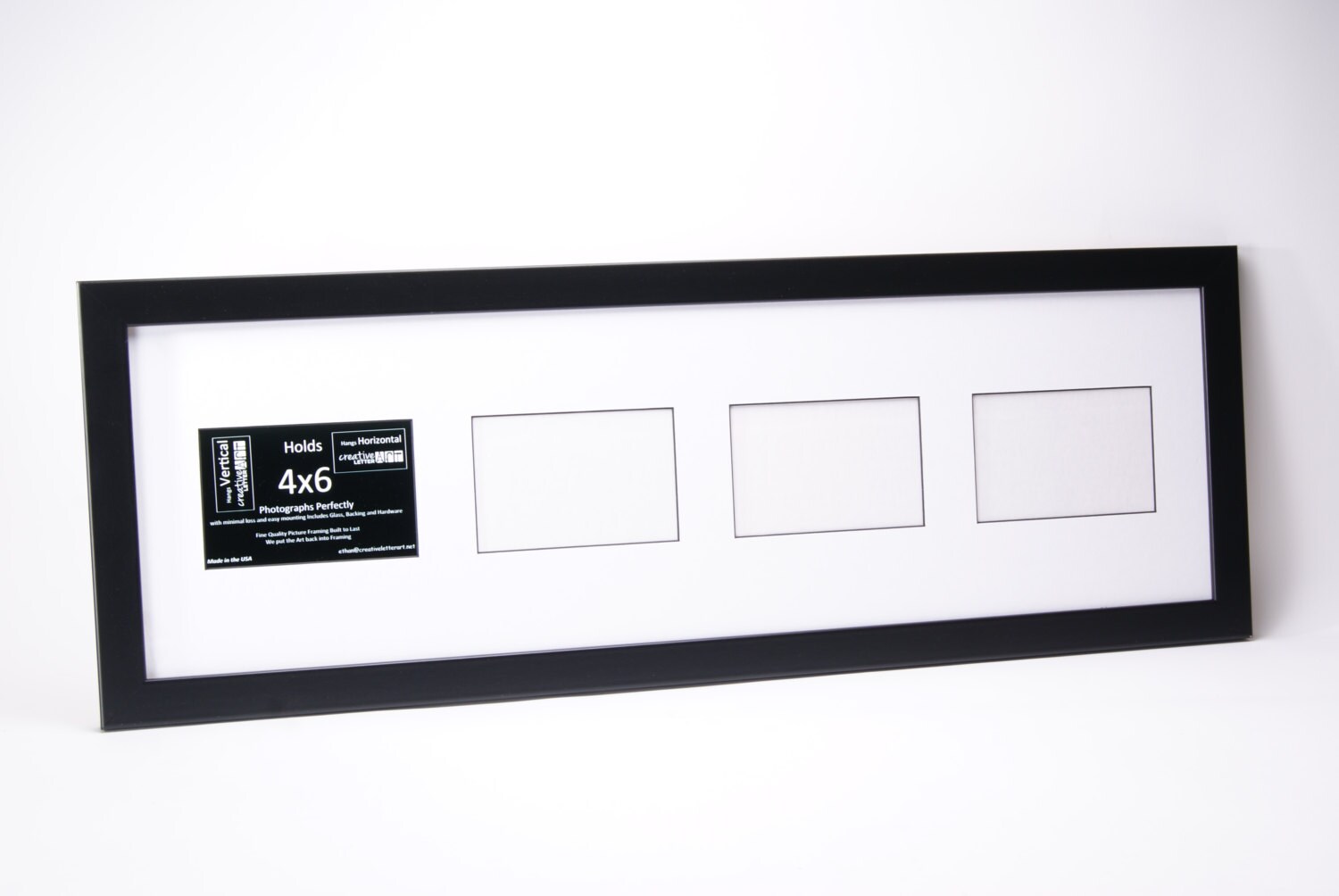 Vertical 3 4 5 6 7 Opening Black Picture Frame w/ Vertical