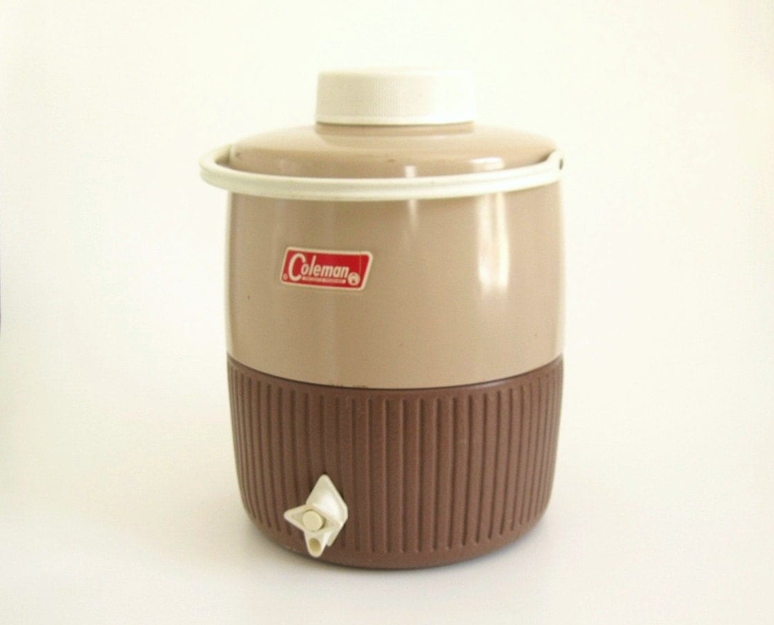 Coleman Water Cooler Butternut Brown Canteen Drink Jug Vintage