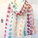 Hand Painted Silk Scarf, Dots Adorable Scarf, Handmade Silk Scarf. Multicolor Scarf, Silk Chiffon Scarf. 7x50 inches.