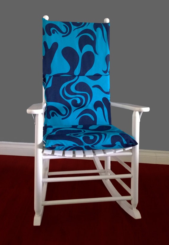 ON SALE Rocking Chair Cushion Blue Navy Swirl by RockinCushions