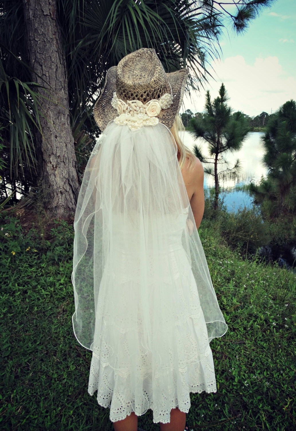 Cowgirl wedding hatWestern weddingcowgirl weddingwhite