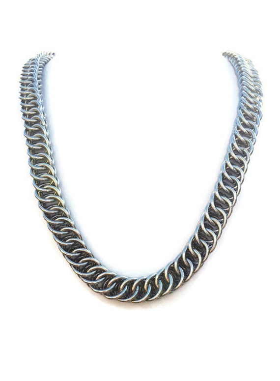 Large Stainless Steel Unisex Chainmaille Necklace Heavy