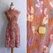Vintage 80's Hawaiian Heaven Tropical Floral Print Orange Dress S or M