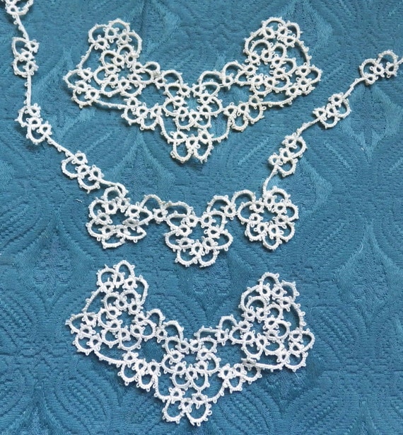 Items similar to Superb Antique Tatted Tatting Lace French Handmade