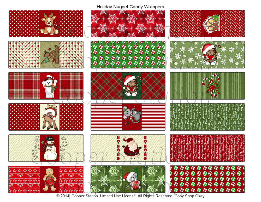 free christmas hershey bar candy wrapper template