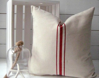 Grain sack Pillow / Rustic Pillow / Nautical Decor / Farmhouse Decor / Modern farmhouse pillow / lake house decor / custom pillows