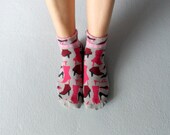 Boot Socks Women Socks Ankle Socks Ladies Socks Gray Socks Printed Socks