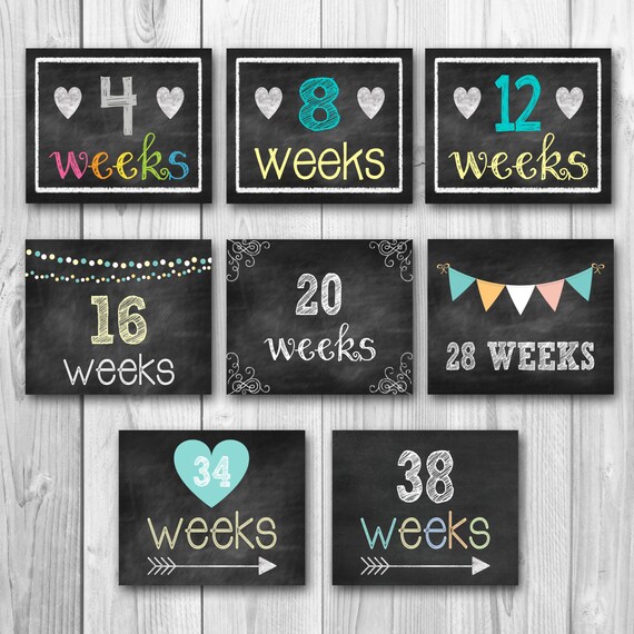 Pregnancy Calendar Countdown Chalkboard Printable Pregnancy