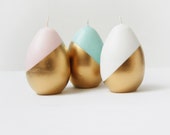 Easter Candle Egg - Handmade Gold Painted Candle, Easter Decor, Easter Gift