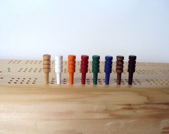 Cribbage Pegs - Set of 4 - Wooden Hardwood - Cribbage Board - Colored Pegs