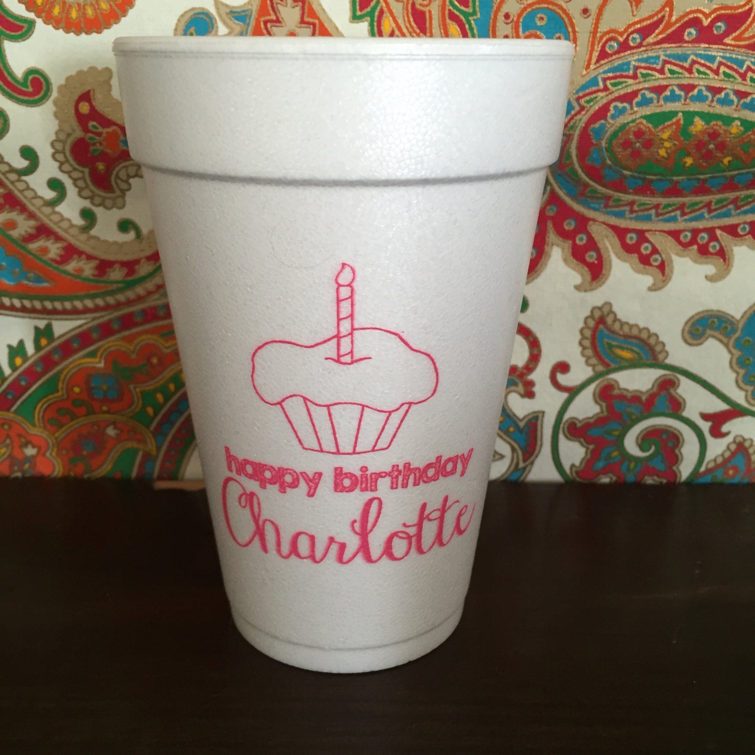 Custom Styrofoam Cups 1st Birthday Cups by michellesasser on Etsy