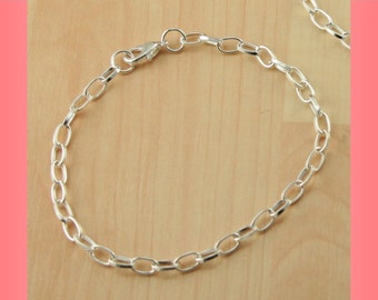 Adjustable Silver Chain Bracelet, Silver Bracelet, up to approx 8 inch Adjustable Chain Bracelet - Adjusts to any size. Select your qty.