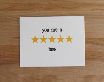Top Rated Boss // Boss's Day Card // employer appreciation card