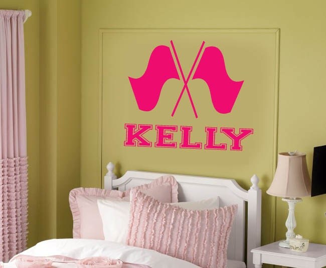 Color guard Winter Guard Flag Name Wall Decal Removable Vinyl
