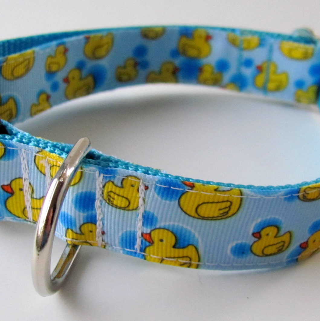 Rubber Ducky Dog Collar / Martingale Dog Collar / Yellow Duck