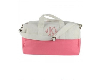 Monogrammed Duffle Bag - Small coral duffle