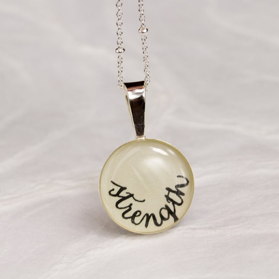 Strength Necklace Strength Jewelry in Sterling Silver