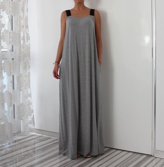 Maxi Dress with Pockets, Plus Size Dress, Cotton Knit Summer Dress ...