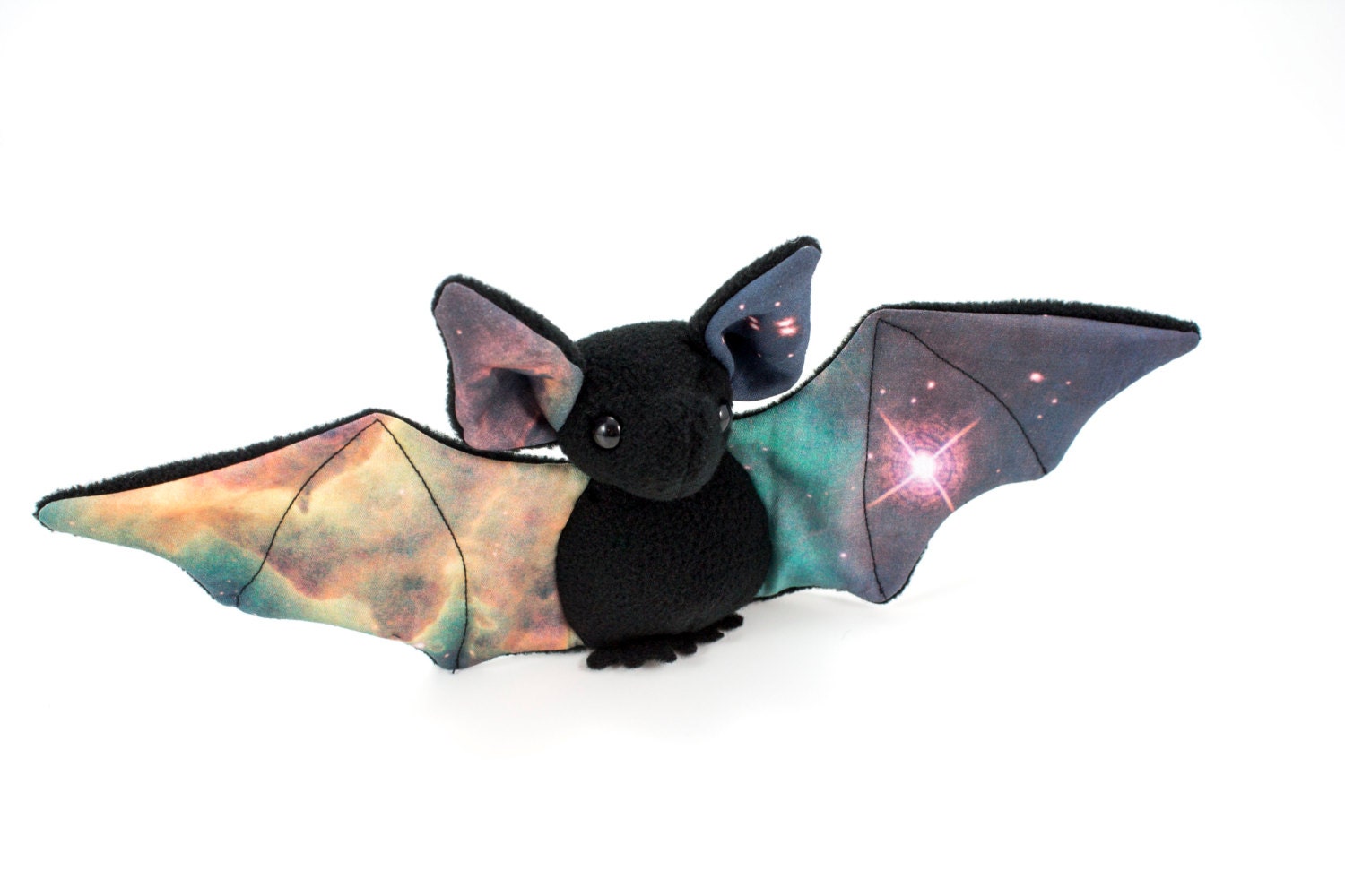 Galaxy Print Bat Stuffed Animal Plush Toy Fleece Space Bats