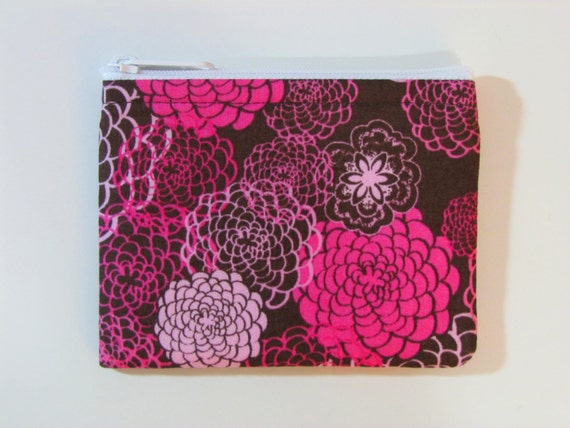 Coin Purse - Pink Flowers - Coin Bag - Pouch - Accessory - Gift