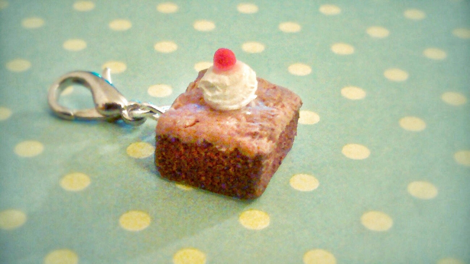 Brownie charm food charm polymer clay charm miniature food