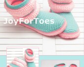 Candy Crochet Shoes, Slippers for the Home, Gifts for her, Homemade Boots, Womens fashion, Mint, Rose, Pink, Pastel, Stripes, JoyForToes