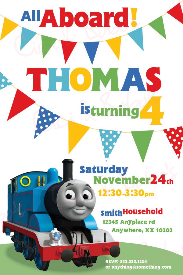 Thomas The Train Party Invitations 7