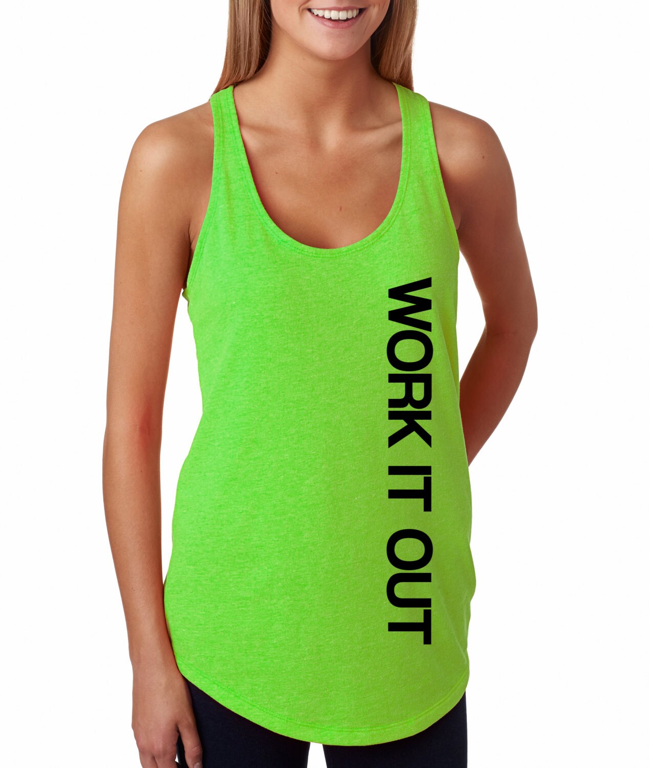Work it Out Workout Tank Top. Neon Green. by LivingProofGear