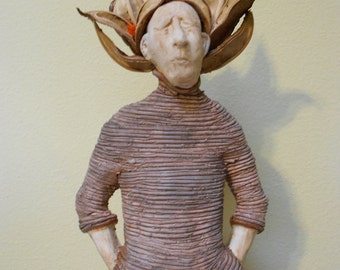 Casting the Seed: One of a Kind Handmade Stoneware Sculpture