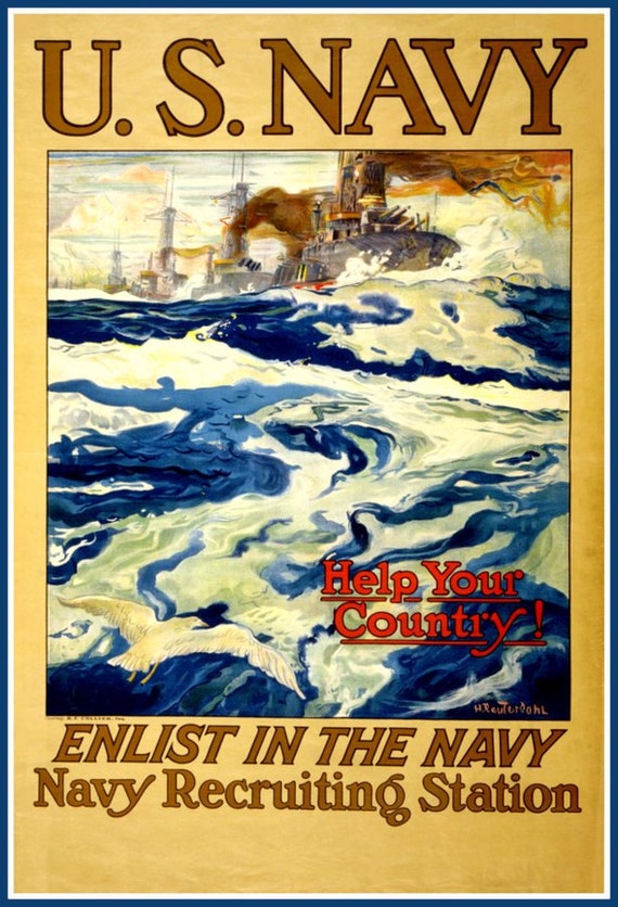 US Navy Recruiting Poster Print. by BloominLuvly on Etsy