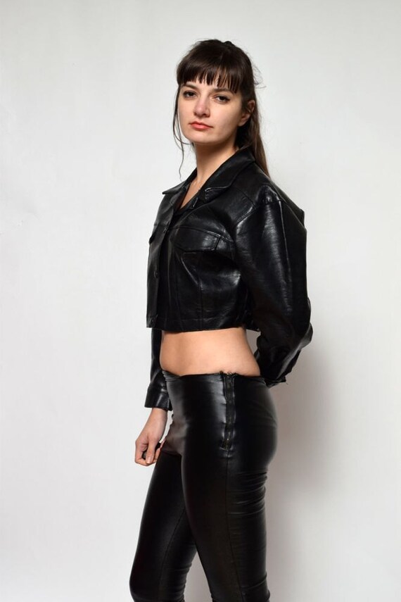 Vintage 90's Cropped Leather Jacket