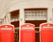 Creamy London Photography, London Telephone Booths, Red Telephone Box, London Photo, Europe Photo, Great Britain, Fine Art Photography Print