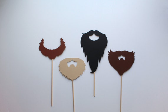 4 Assorted Beard Photo Booth Props