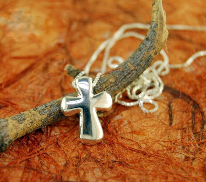 Necklace with Unique Cross Pendant 100 by Silvershowroom on Etsy