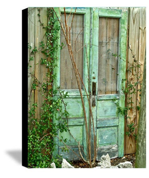 Canvas Art Green Door Print Large Wall Art Door by StudioSwede13