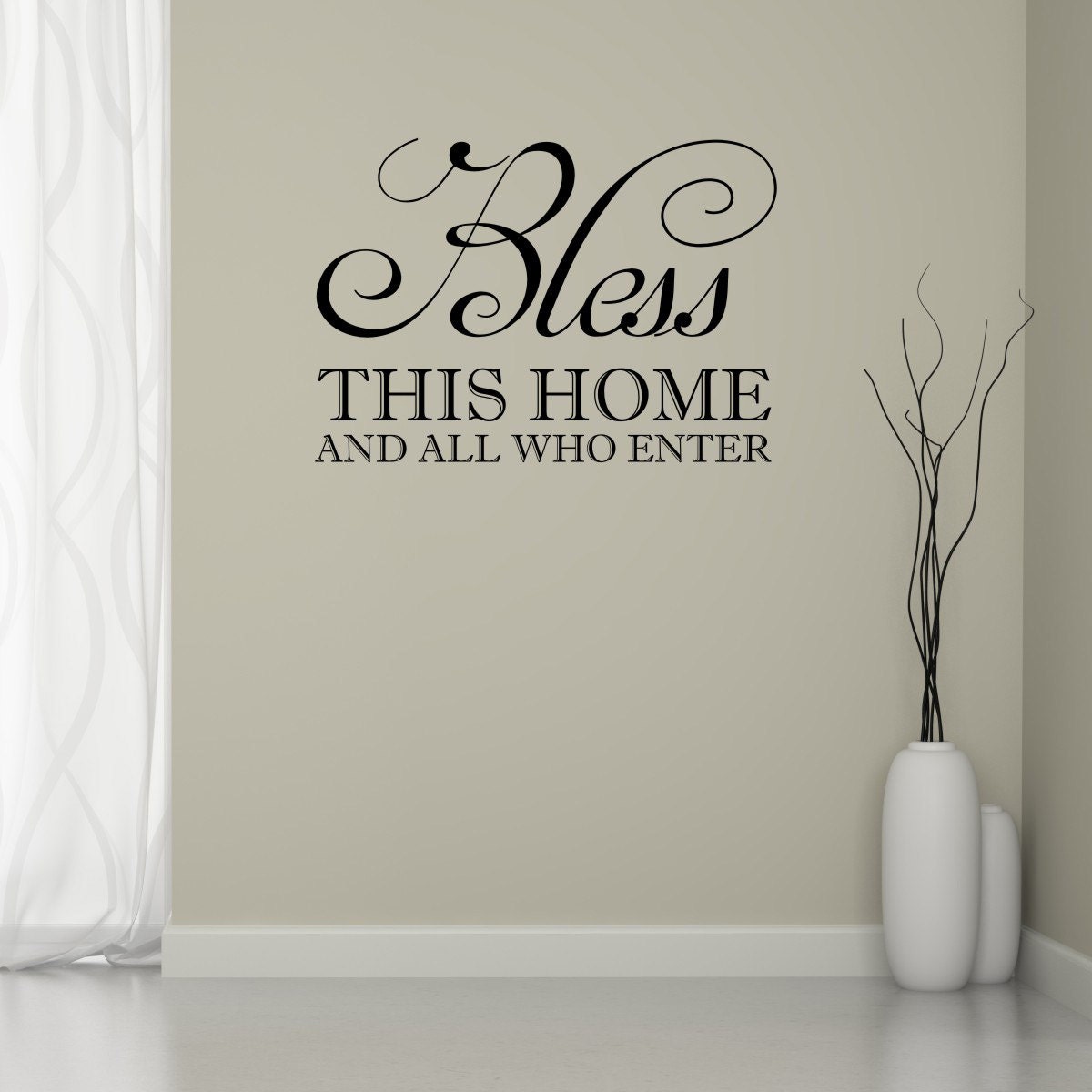 Home Wall Art Bless This Home Quote Wall Decal by Mirrorin