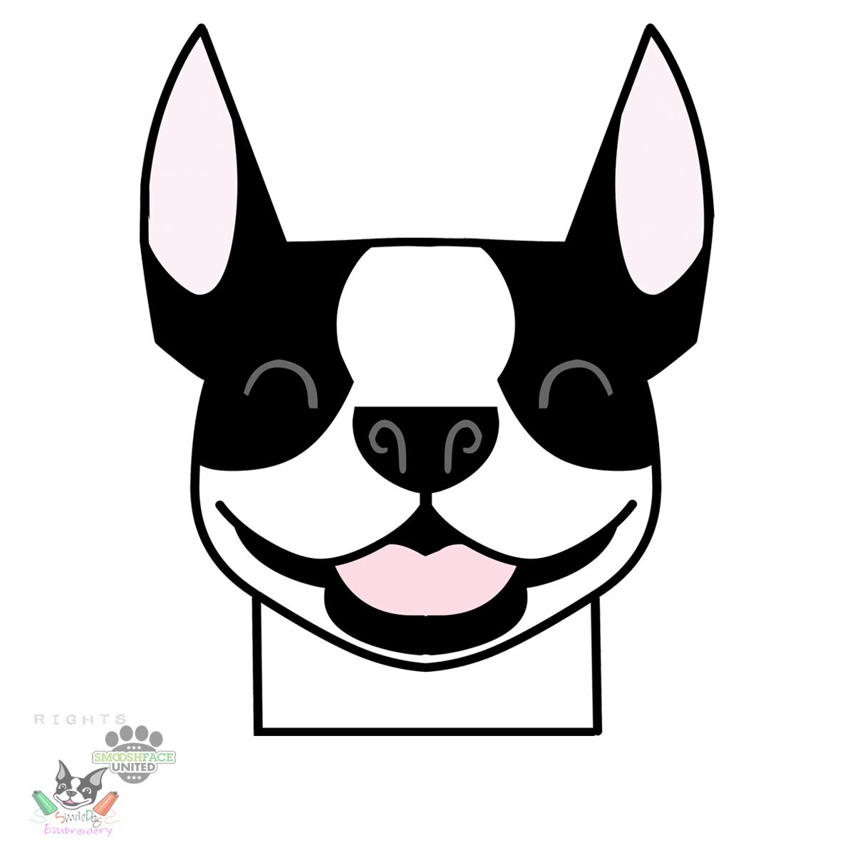 Boston Terrier Car Decal Sticker Silly By SmooshfaceUnited.