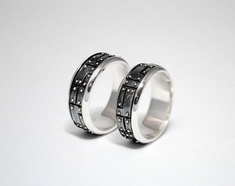 sterling silver industrial wedding rings pacarendus i alternative wedding rings unique wedding bands - Steampunk Wedding Rings sterling silver industrial wedding rings pacarendus i alternative wedding rings unique wedding bands - Steampunk Wedding Rings