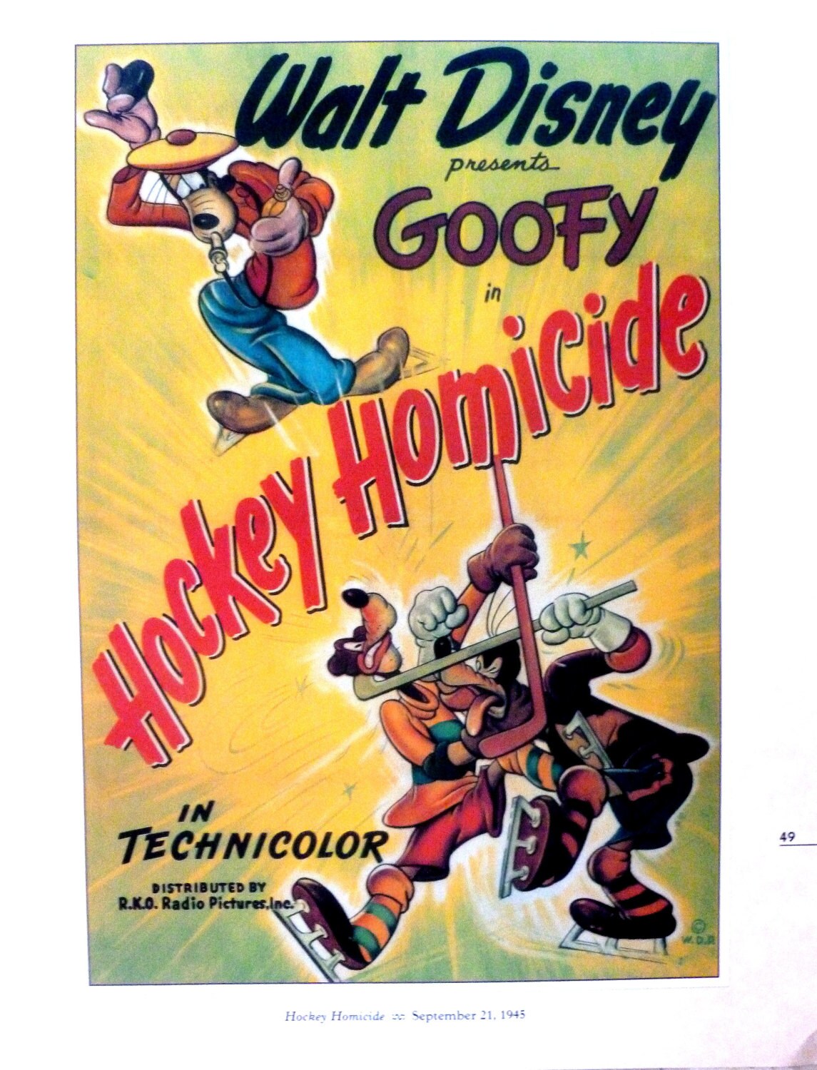 Goofy Hockey Poster Vintage Disney Poster Hockey Homocide