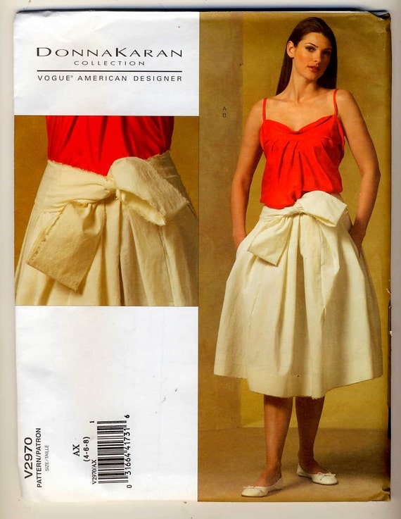 Vogue Designer 2970 Misses Very Loose-Fitting Top and Pleated Skirt sewing pattern sizes 4-6-8 brand new Donna Karan DKNY