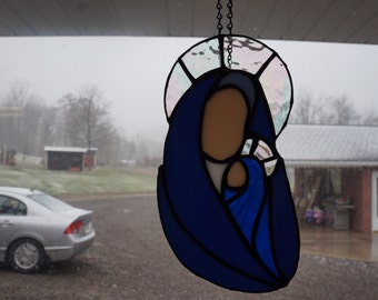 Stained Glass Blessed Mother with child