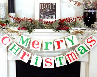 Christmas Banner-MERRY CHRISTMAS Banner-Christmas Holiday Dectorations- Christmas Card Photo Prop