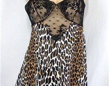 Plus red leopard print chiffon teddy extensions