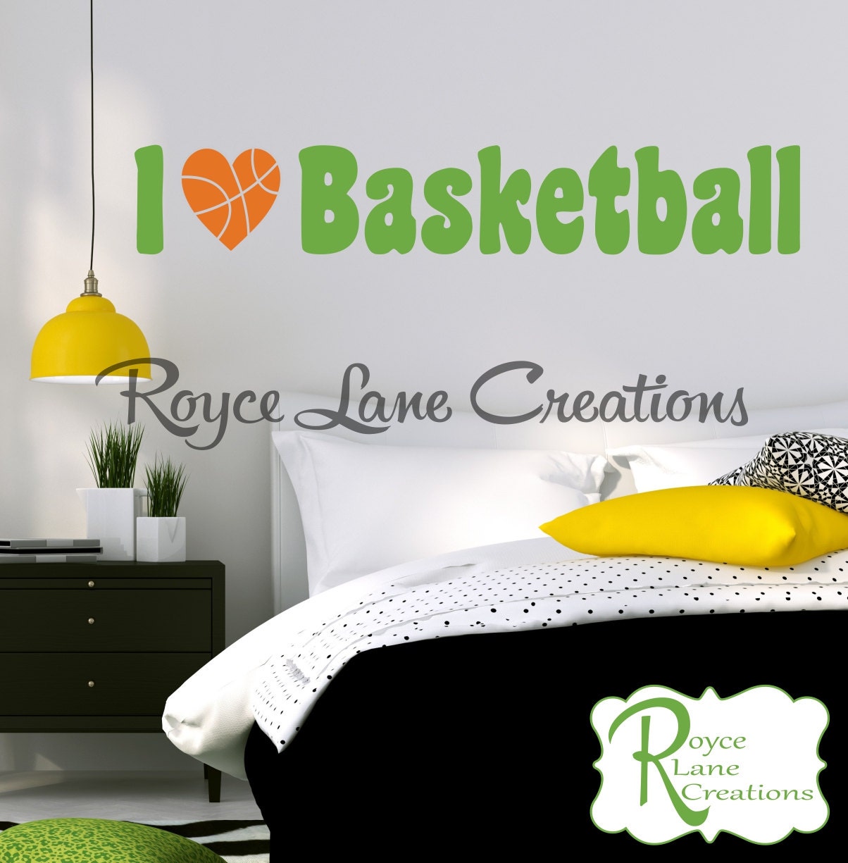 Basketball Decal I Love Basketball Wall Decal for Girls Room