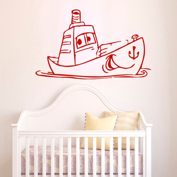 Wall Decals Nursery Boat Sail Decal Vinyl Sticker Kids Children Art 