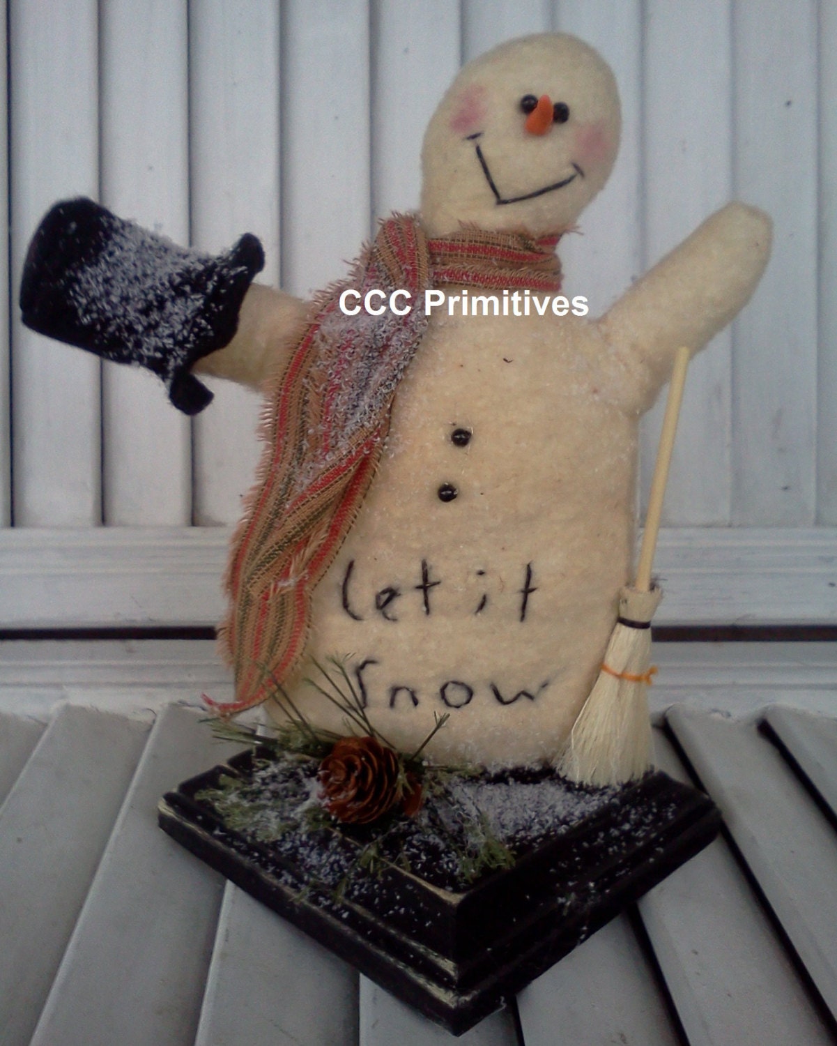 Primitive Christmas A Snowman's Wish - Handcrafted Snowman - Prim Snowman - Let It Snow Snowman - Country Snowman - Primitive Snowman's Wish