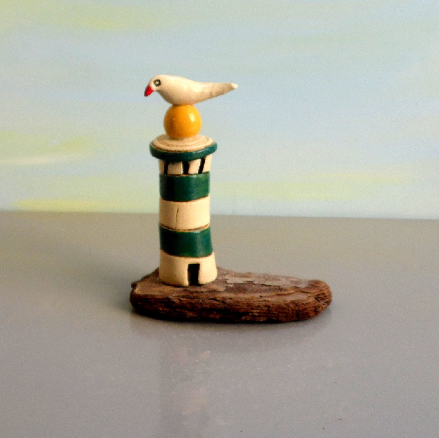 Miniature lighthouse ceramic sculpture fantasy by ednapio