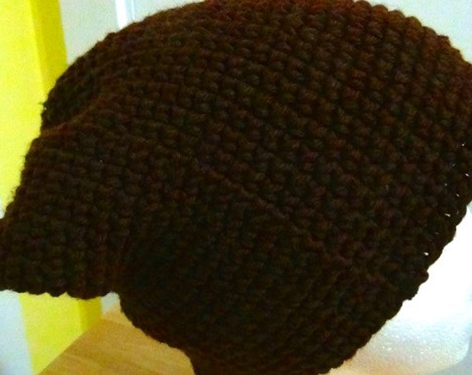 Brown Slouch - Crochet Slouchy Hat - Oversized Beanie - Fisherman Beanie