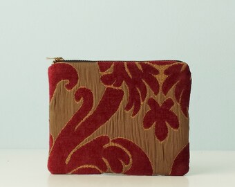 Fabric Gift Pouch Clutch Wallet Mak eup Bag with Brass Zipper Small ...