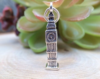Big Ben Charm, Big Ben Pendant, London Charm, England Charm, UK Charm, Sterling Silver Big Ben Charm, Elizabeth Tower ,Clock Tower
